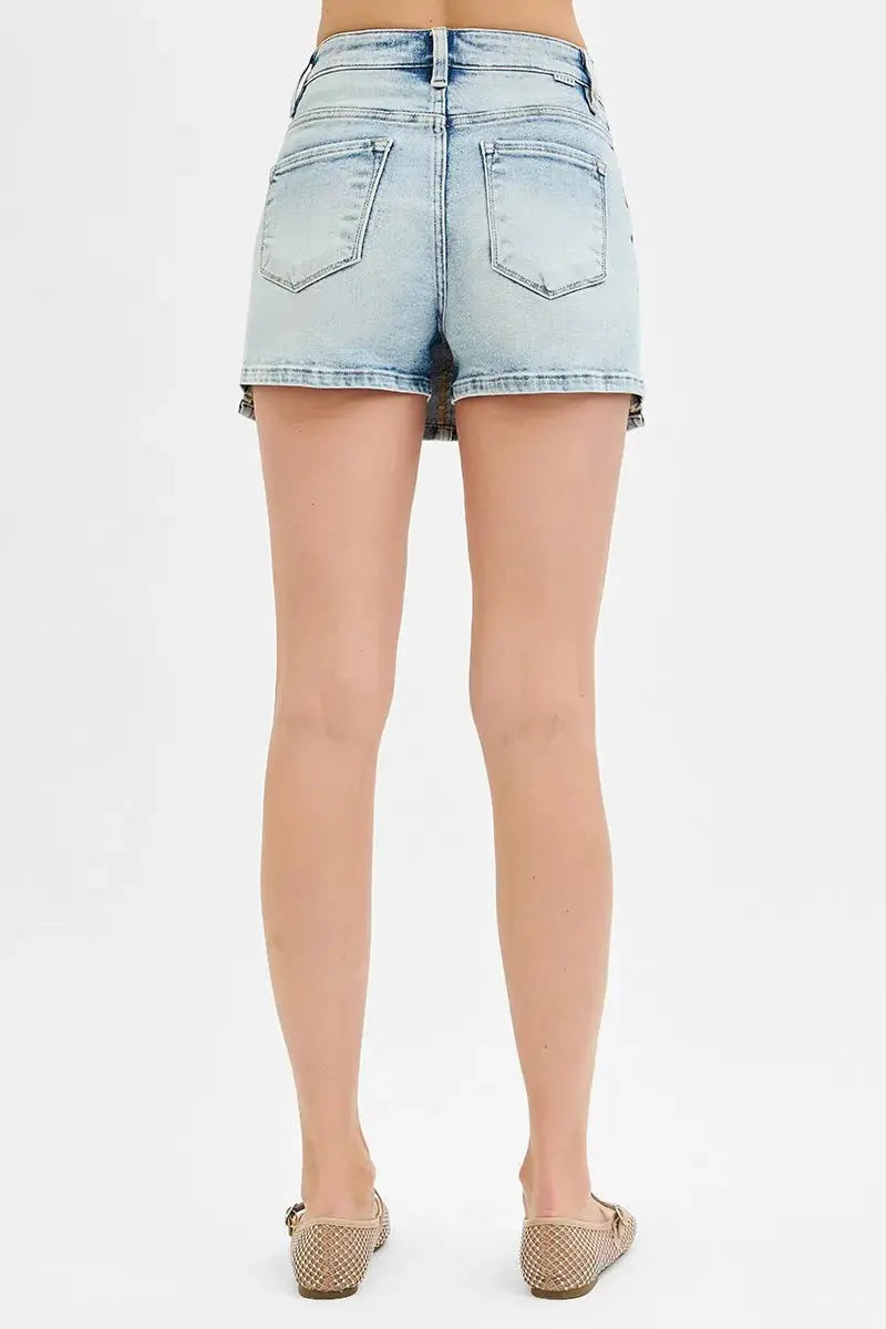 Full Size/Plus Size High Rise Button Down Skorts by RISEN Jeans